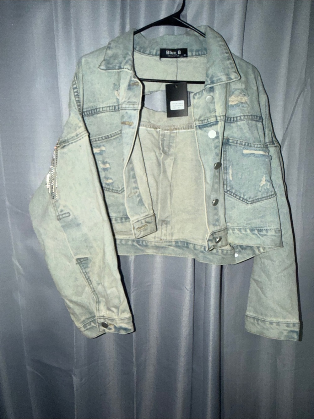 Blue B tasseled blue Jean jacket